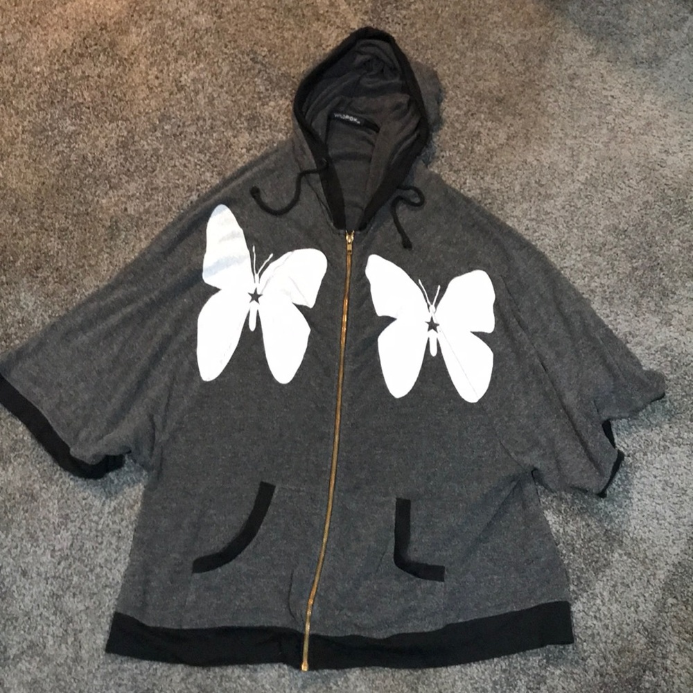 Wildfox extra small white magic hooded poncho
